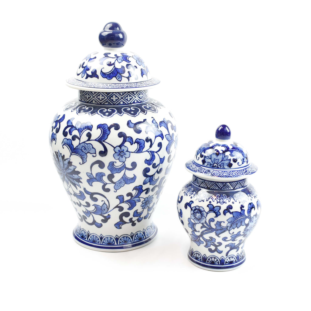 blue and white ginger jars - chinoiserie home decor