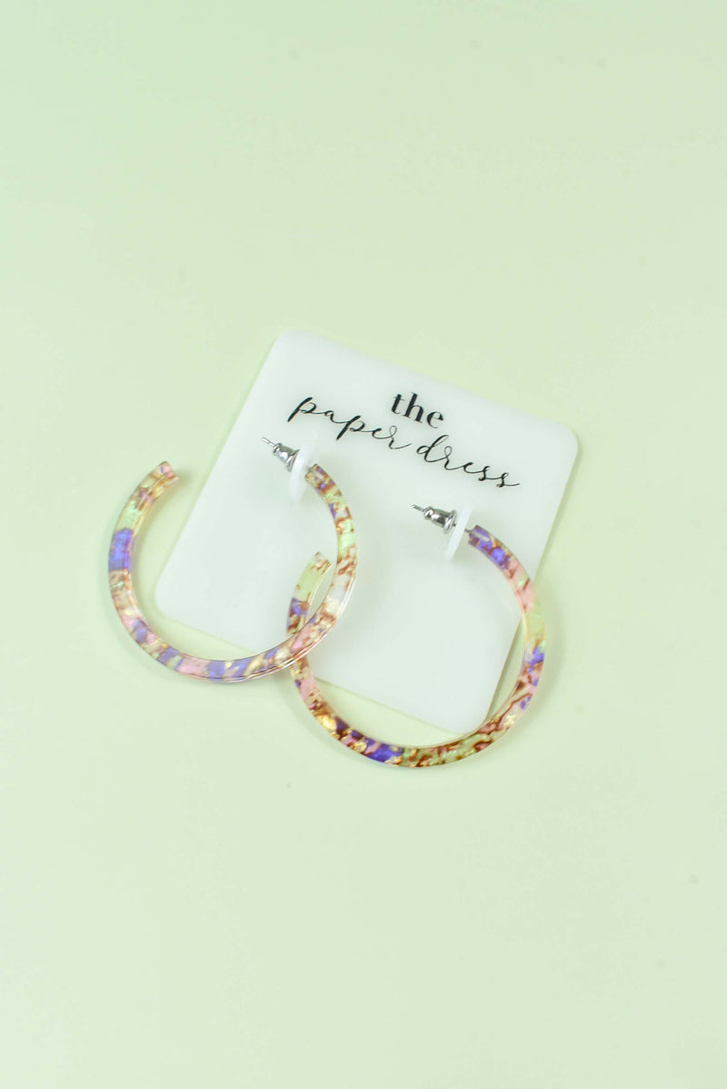 RAINBOW RIPPLE HOOP EARRINGS