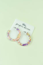 RAINBOW RIPPLE HOOP EARRINGS