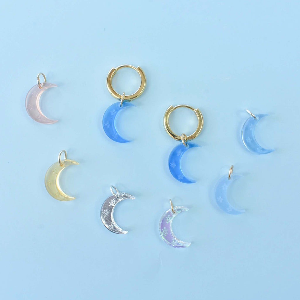 moon huggie hoops - gold small hoop earrings