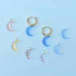 moon huggie hoops - gold small hoop earrings