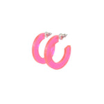 small neon pink hoop earrings - lightweight acrylic hoops
