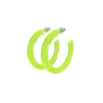 neon green hoop earrings - lightweight acrylic hoops 