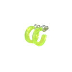 tiny neon green huggie hoops - lightweight acrylic hoops 