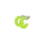 textured bright green hoops - dainty florescent huggy hoop earring