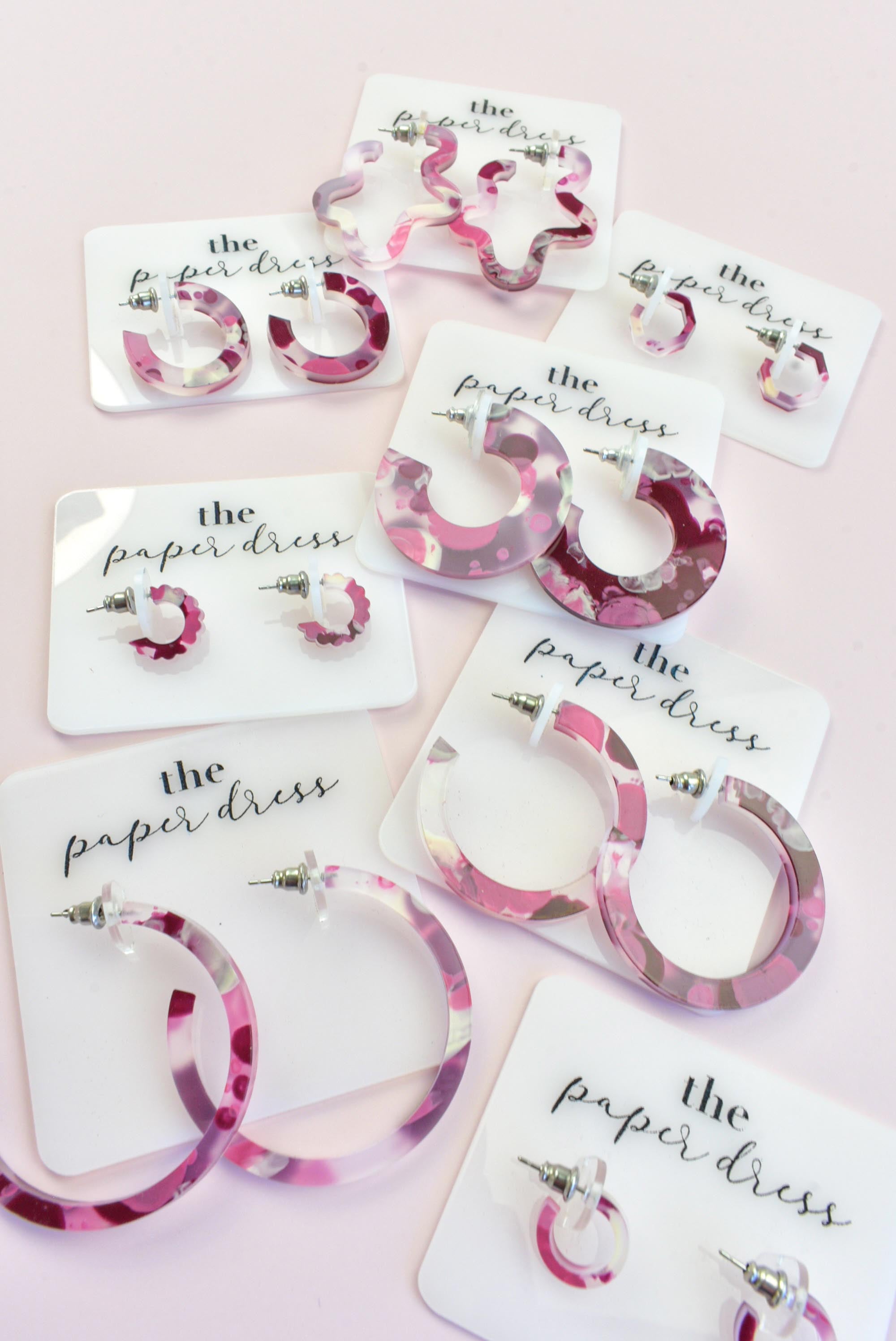 BERRIES & CREAM HOOP EARRINGS Micro Huggies / Octagon