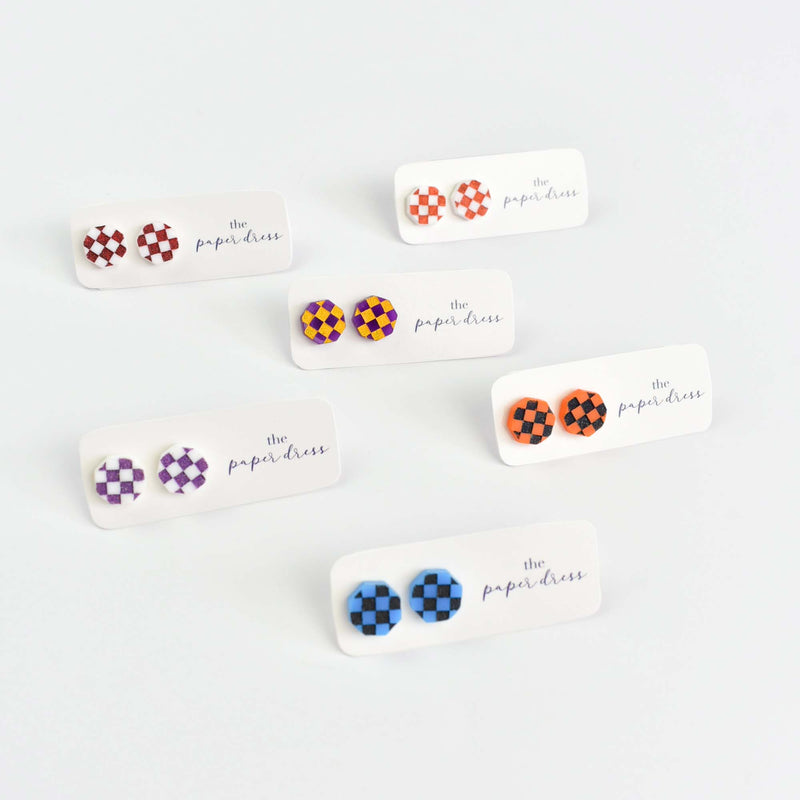 CHECKER GAMEDAY STUD EARRINGS