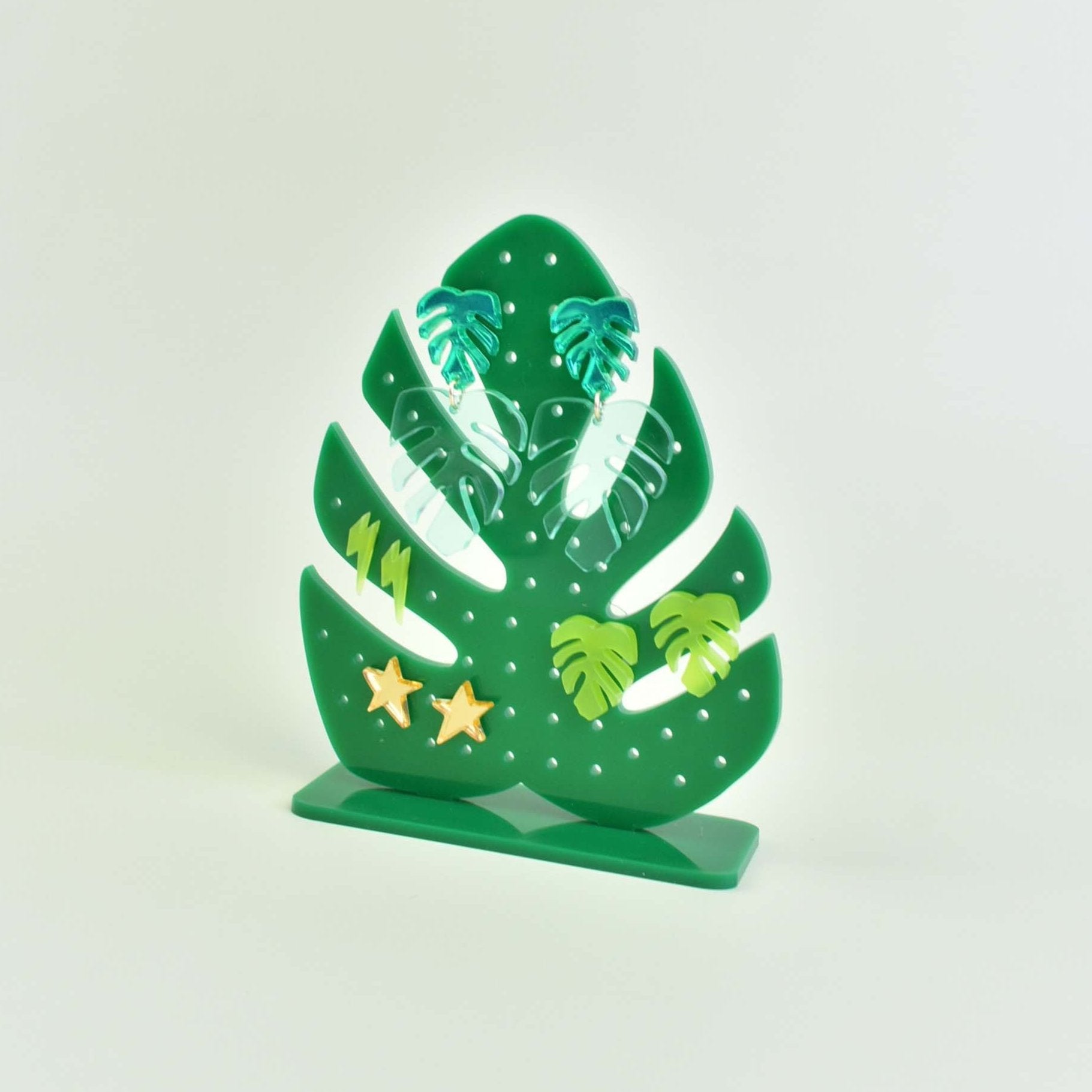 monstera leaf holder MONSTERA LEAF EARRING HOLDER – The Paper Dress