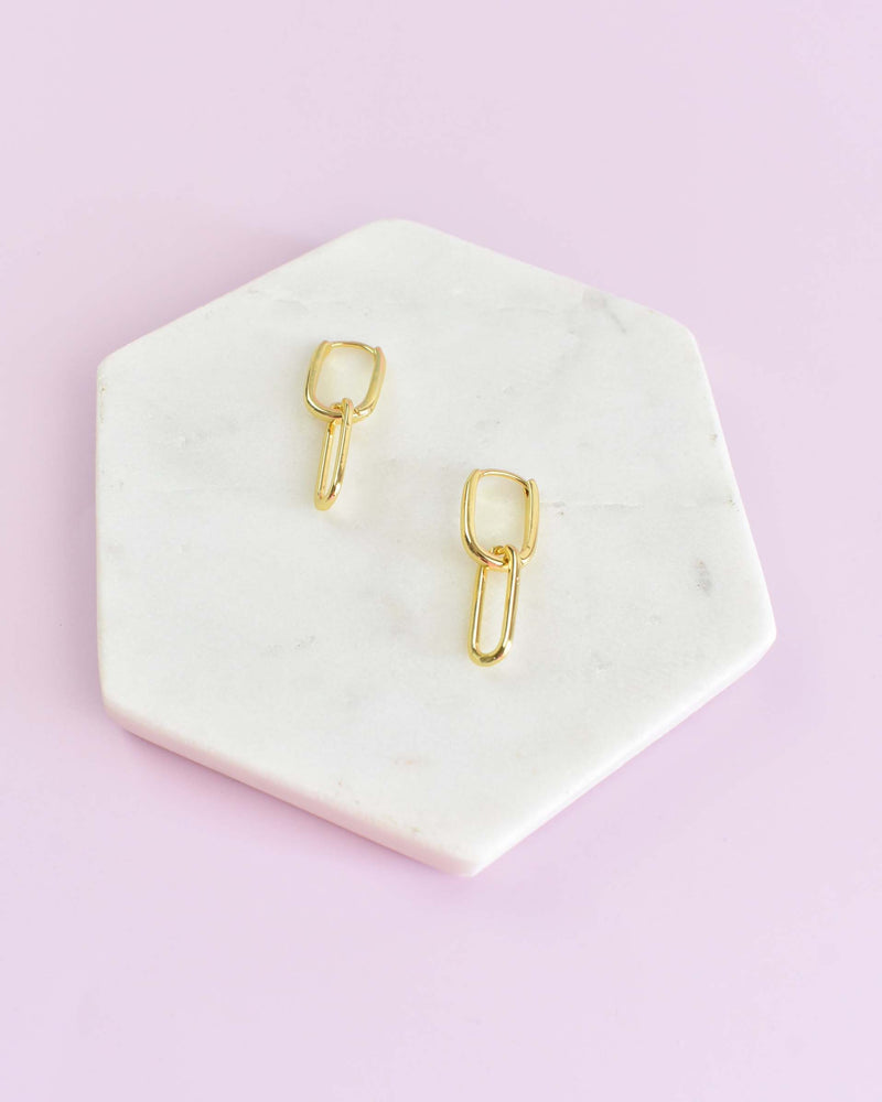 PAPERCLIP DANGLES GOLD FILLED HOOP – The Paper Dress