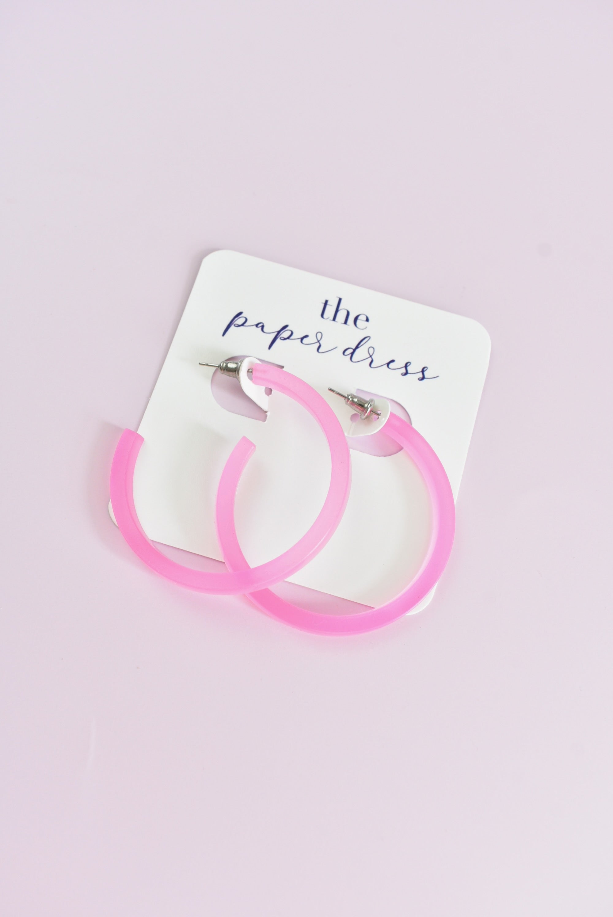 HOT PINK HOOP EARRINGS The Paper Dress HOT PINK HOOP EARRINGS The Paper Dress