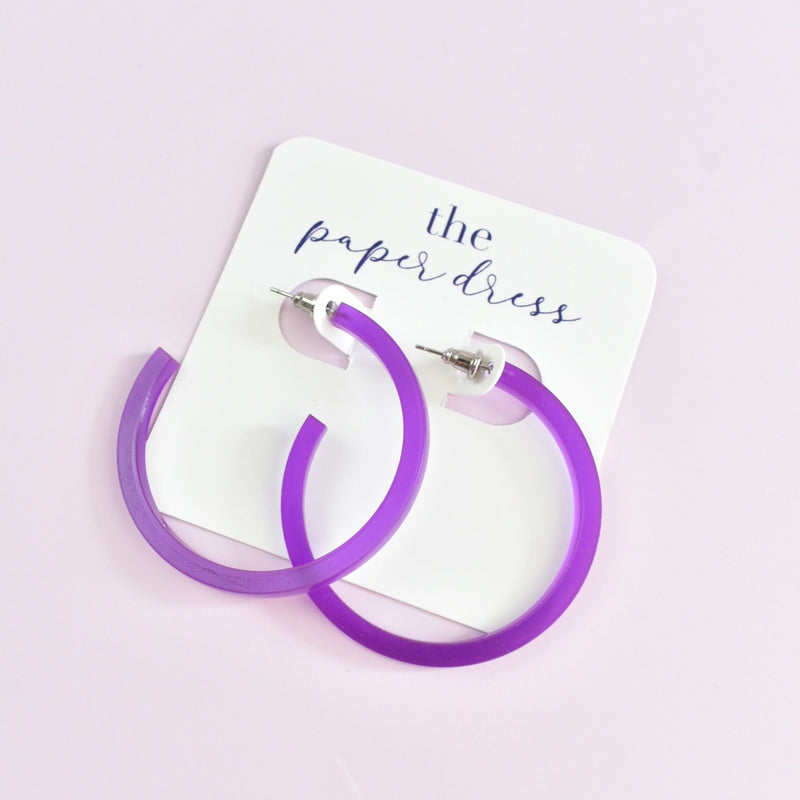 PURPLE HOOP EARRINGS