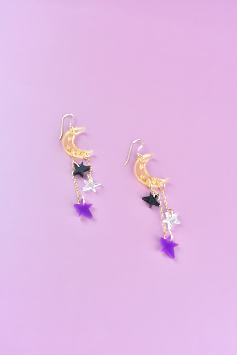 MOODY MOON DANGLES STATEMENT EARRINGS