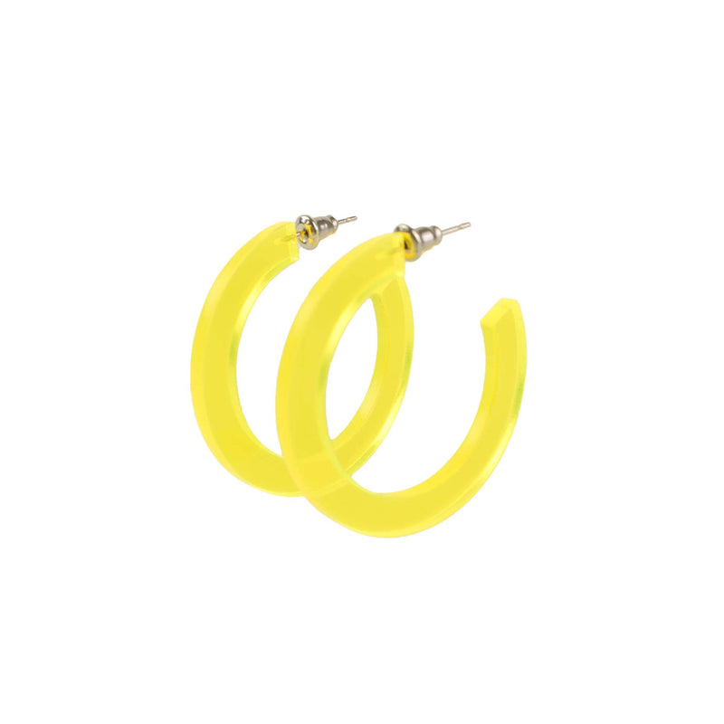 NEON YELLOW HOOP EARRINGS