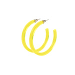 NEON YELLOW HOOP EARRINGS