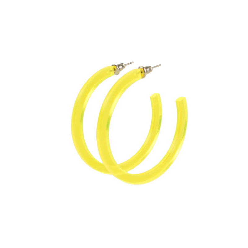 NEON YELLOW HOOP EARRINGS
