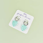 MONSTERA HUGGIE CHARM HOOPS