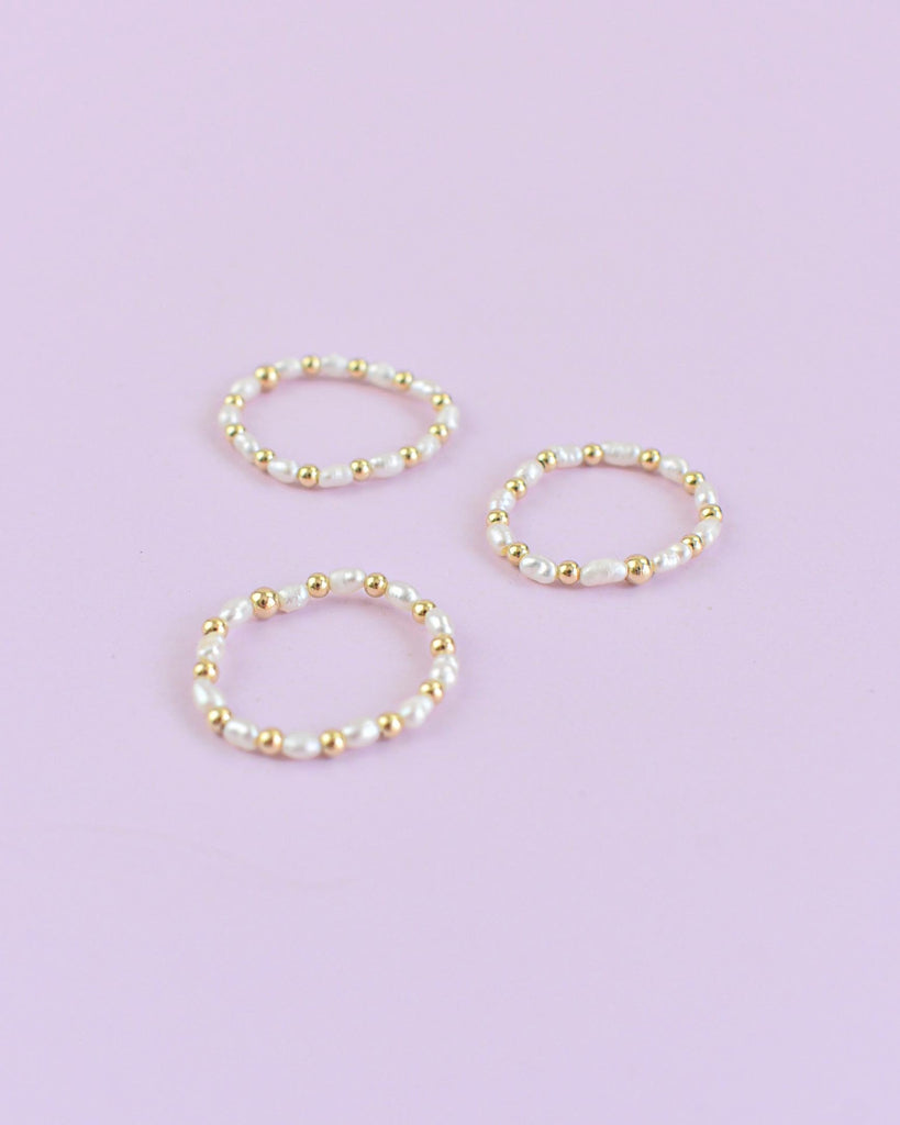 freshwater rice pearl gold filled ring
