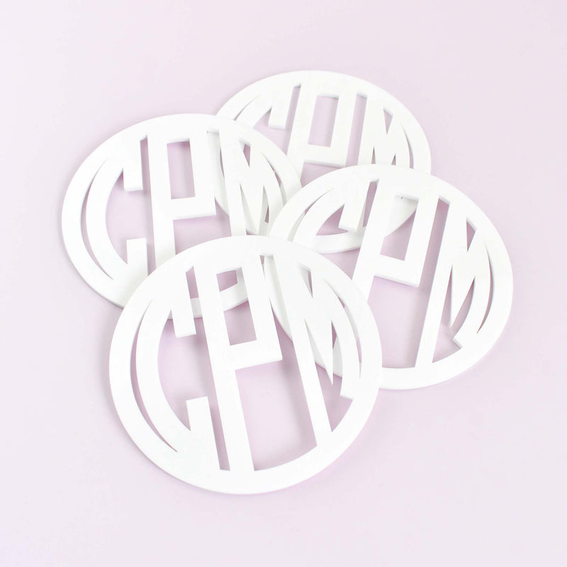 CUT OUT MONOGRAM ACRYLIC COASTER SET