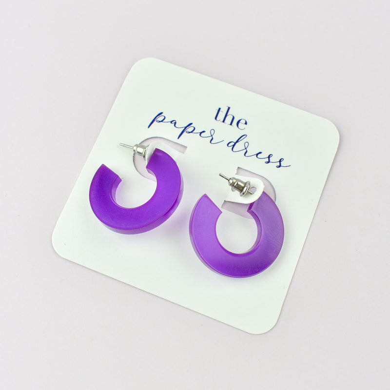 purple dress earrings Wholesale Purple Dress White Cat Acrylic Earrings
