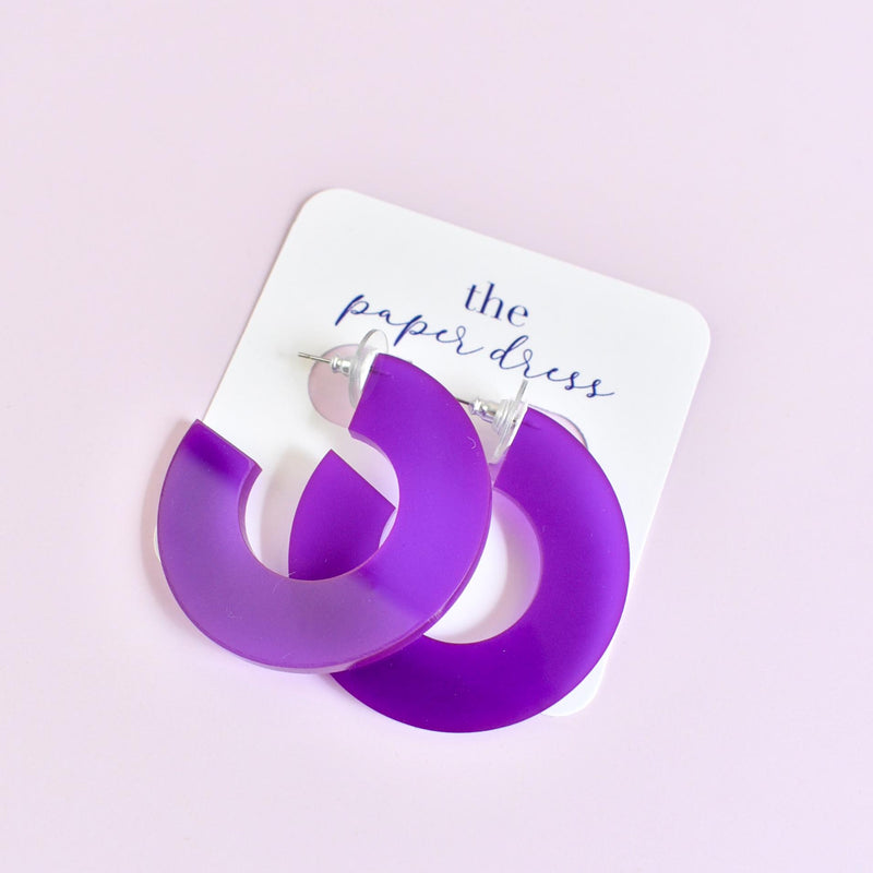 purple dress earrings Wholesale Purple Dress White Cat Acrylic Earrings