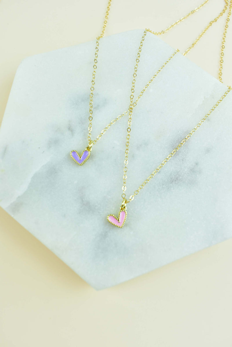 gold filled non tarnish heart necklaces