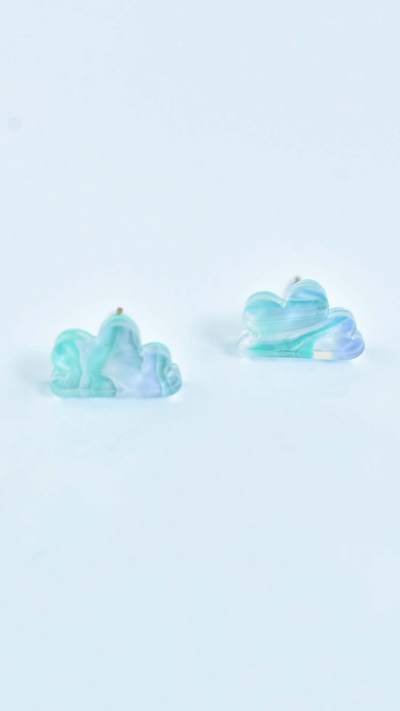 cloud studs - tiny delicate cloud shape stud earrings