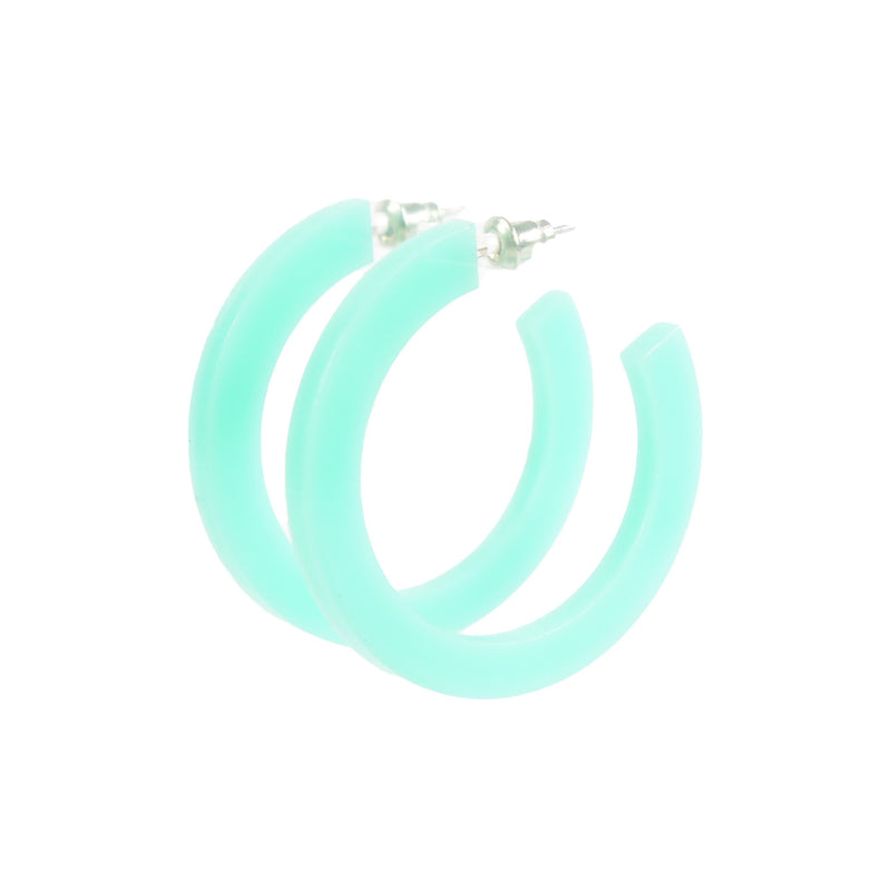 AQUA HOOP EARRINGS