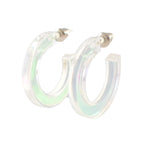 color changing feather light hoop earrings
