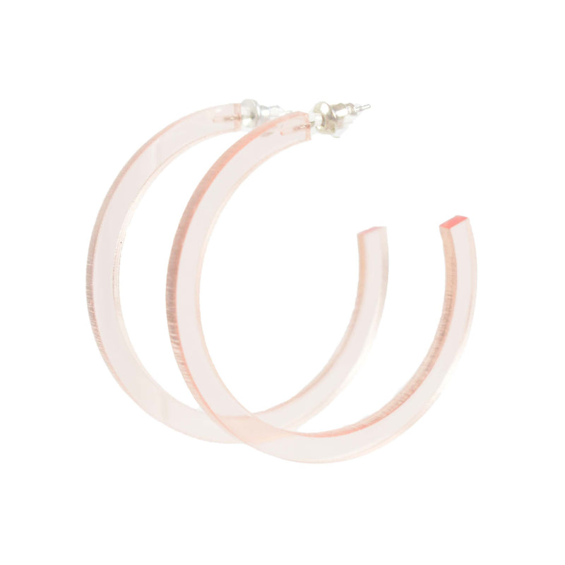 ultra lightweight thin large hoop earrings in rose gold 