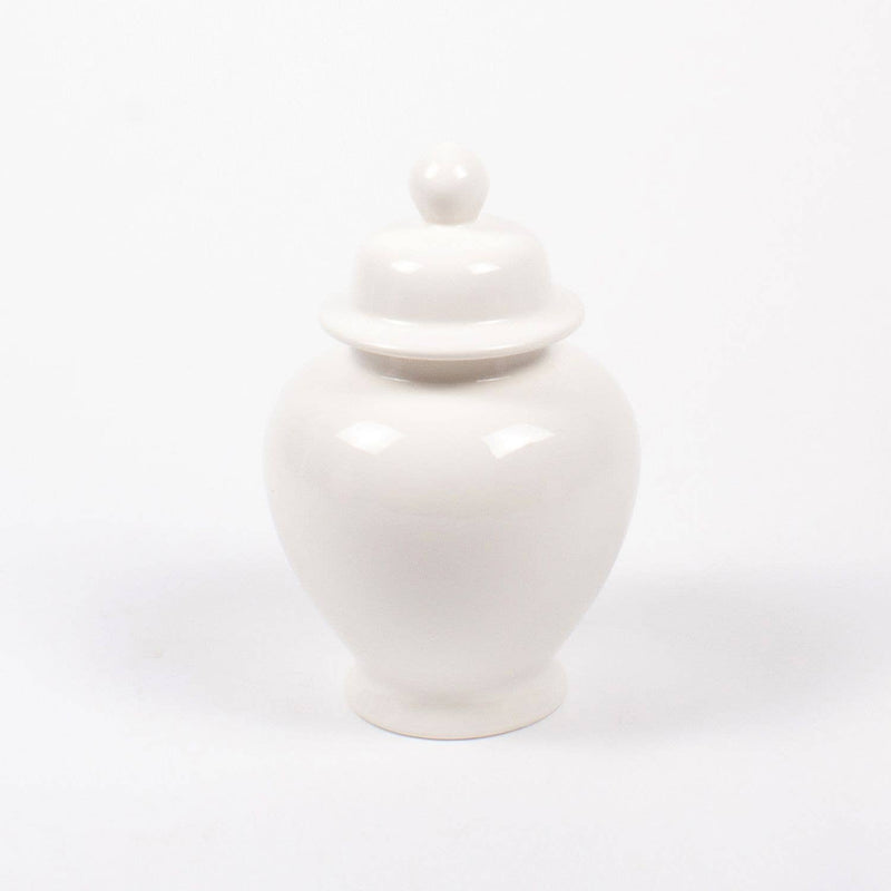 large white chinoiserie ginger jar 