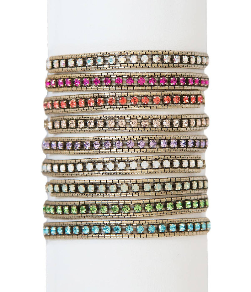 colorful stack bracelet - crystal costume jewelry 