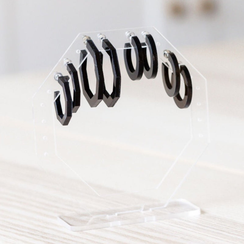 black hoop earrings - acrylic black hoops