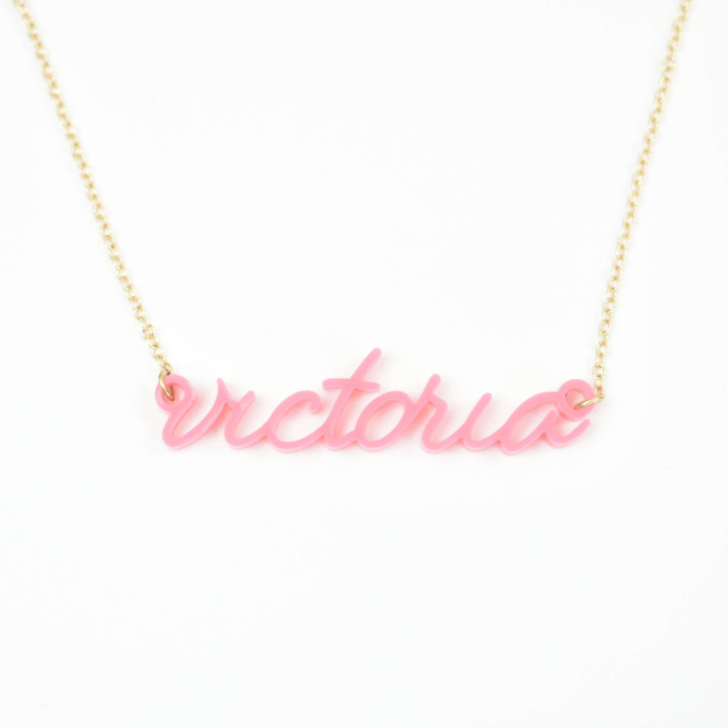 personalized acrylic name jewelry | laser cut necklace 