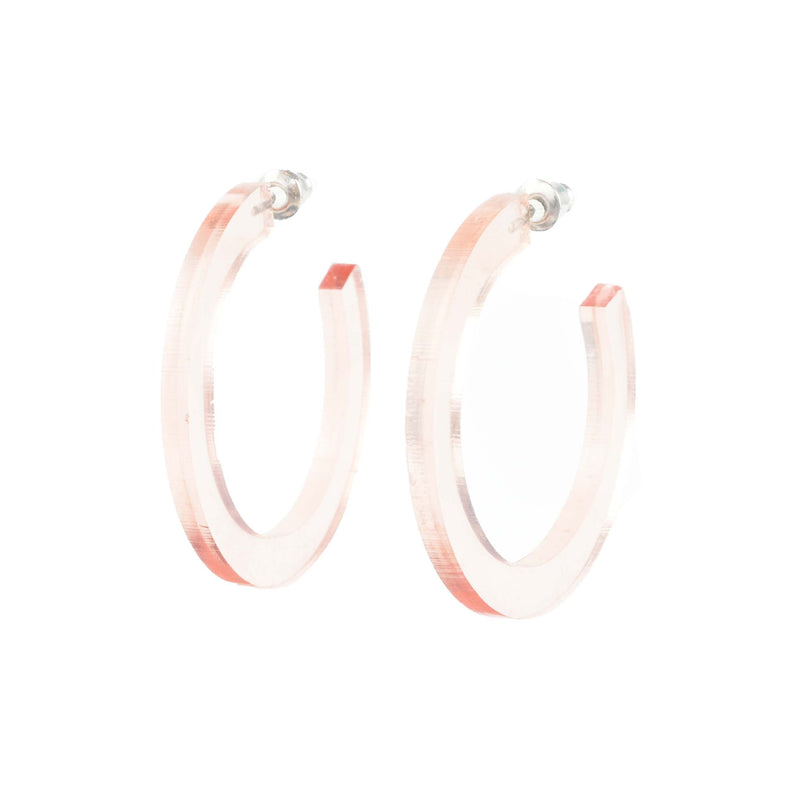 clear rose gold hoops - lightweight hoop earrings 