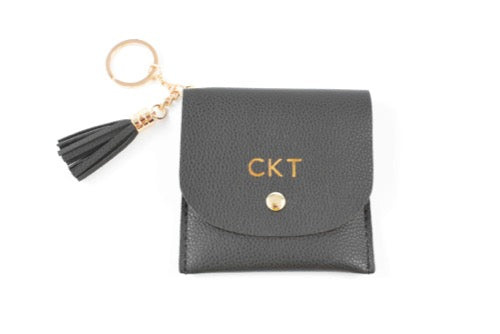 personalized card purse - monogram leather card case