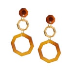 gold and tortoise shell earrings - light statement earrings