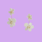 floral pearlescent statement earring