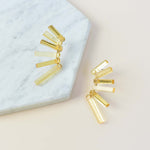 gold crawlers - yellow small statement earrings