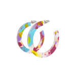 lightweight colorful hoop earrings - summer hoops