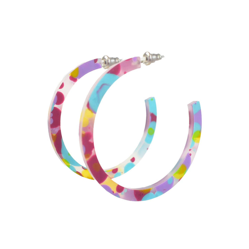 big lightweight hoops - colorful acrylic hoop earrings