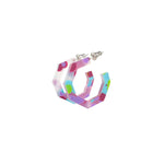 hexagon shape lightweight earrings - colorful acrylic earrings