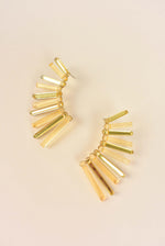 gold acrylic crawler earrings - crawling long statement earrings