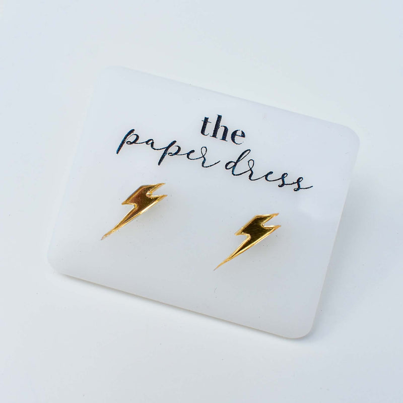 gold lightning bolts earrings - acrylic earring