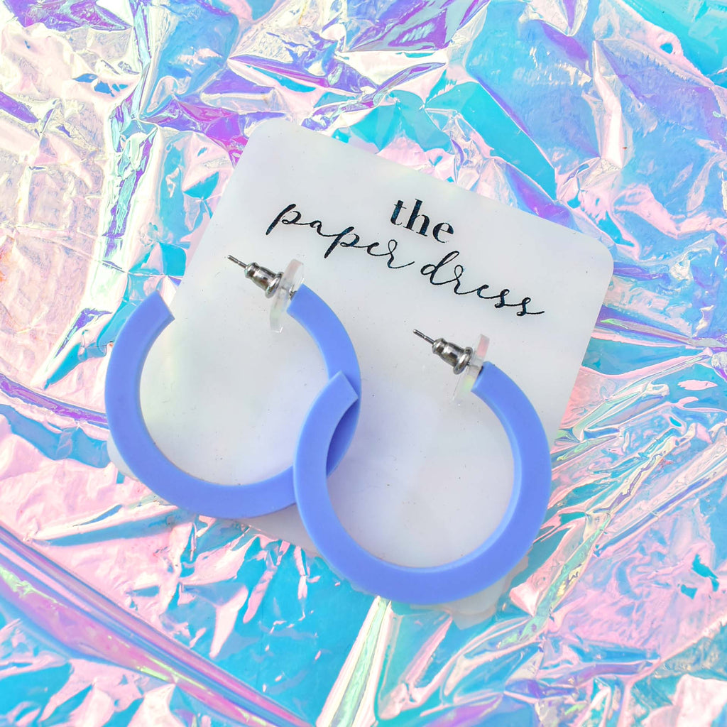 periwinkle blue round hoop earrings - acrylic hoops
