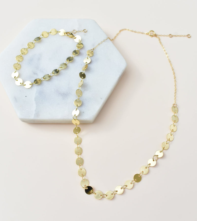 DesignB London multi wrap necklace with disc pendant in gold | ASOS