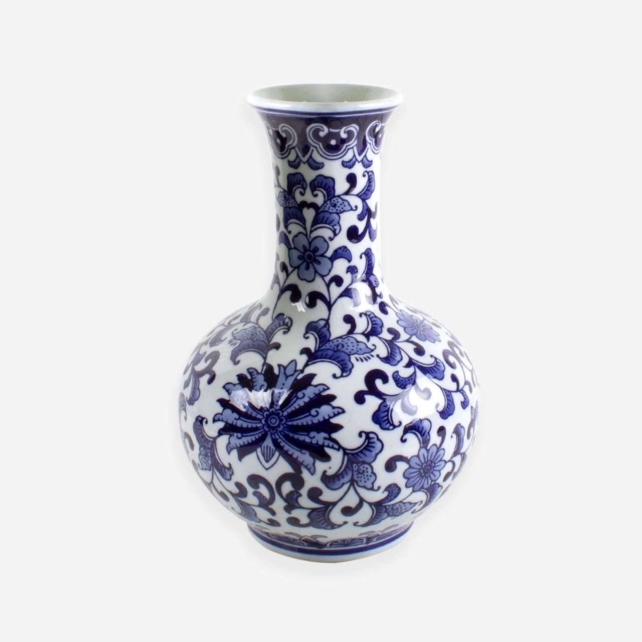 BLUE & WHITE CHINOISERIE GOURD VASE The Paper Dress BLUE & WHITE CHINOISERIE GOURD VASE The Paper Dress