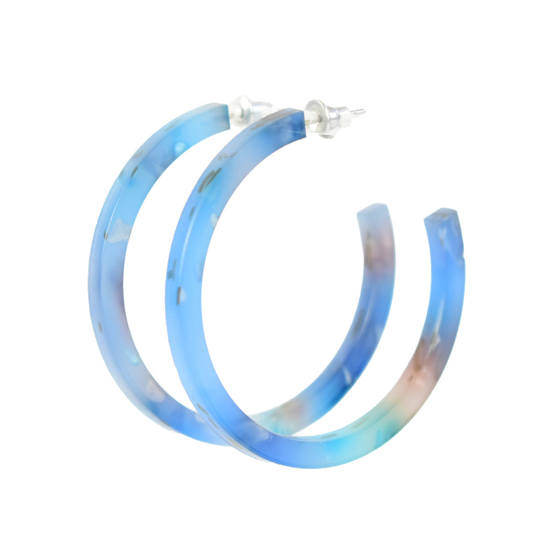 big thin blue hoop earrings