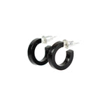 tiny huggie black hoops - small black hoop earrings