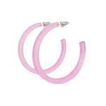 large lightweight acrylic hoop earrings - berry pink hoos
