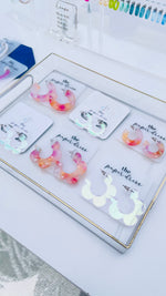 PEONY CRYSTAL HOOP EARRINGS